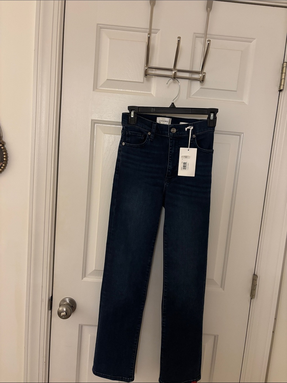 Frame Denim Women's Straight Leg Jeans in Dark Blue Wash